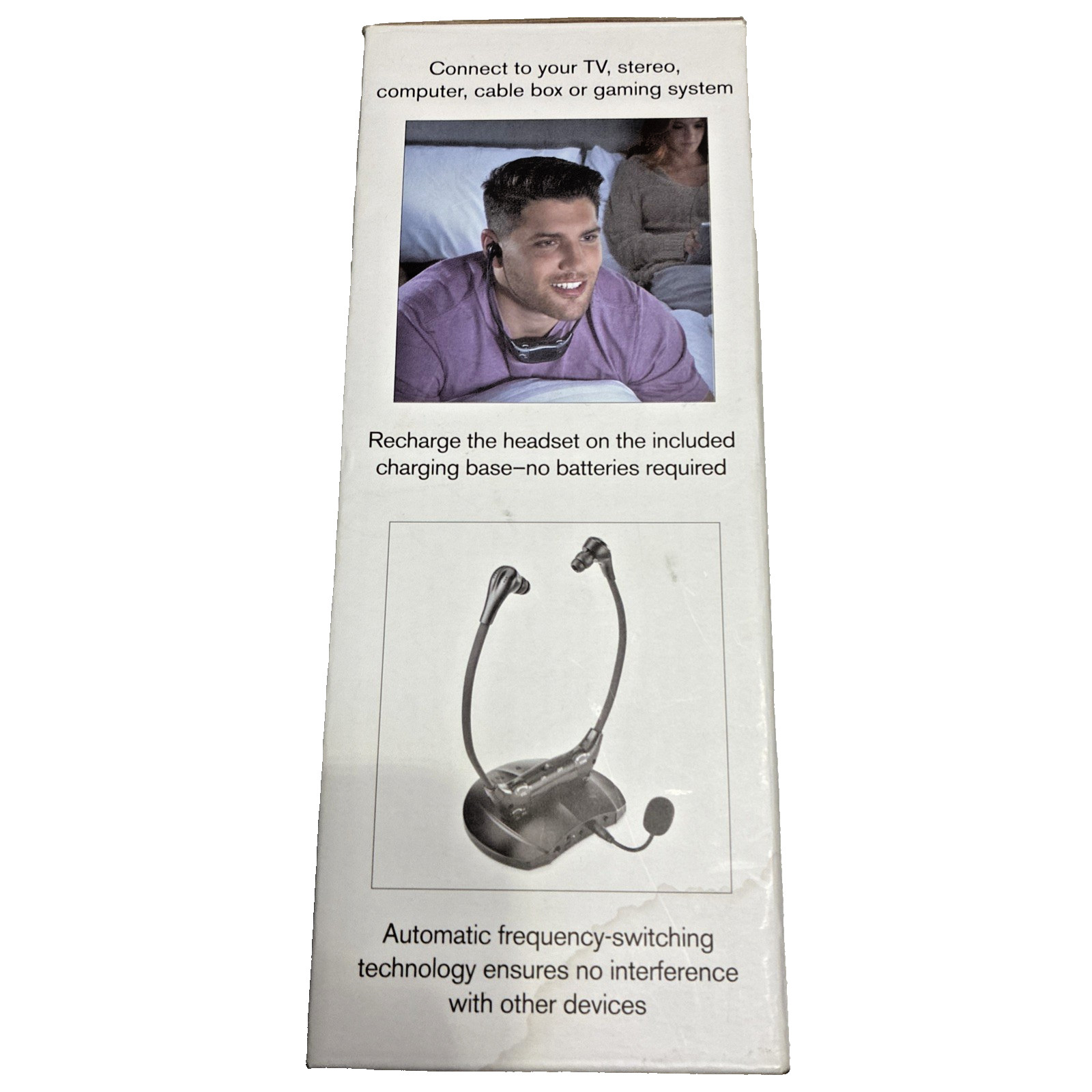 Brookstone Wireless Tv Earphones 2.4Gz Digital UHF Technology. Detachable Mic