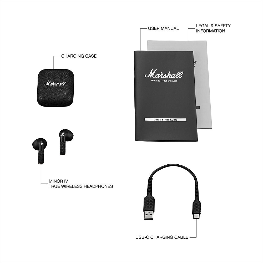 Marshall Minor IV Wireless Earbuds (Black)