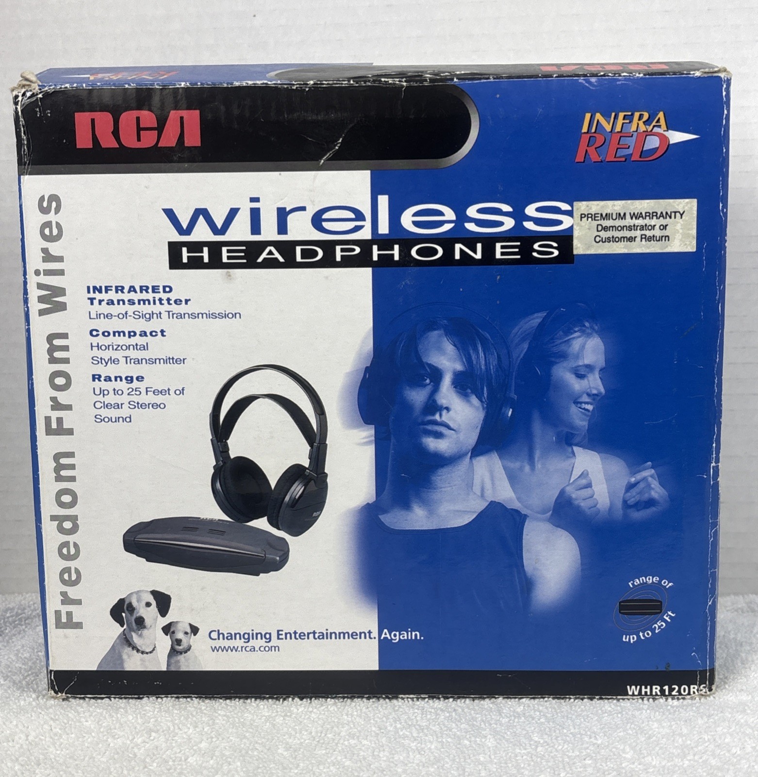 VTG RCA WHR120RS Wireless Infrared Headphones w/Infrared Transmitter Open Box