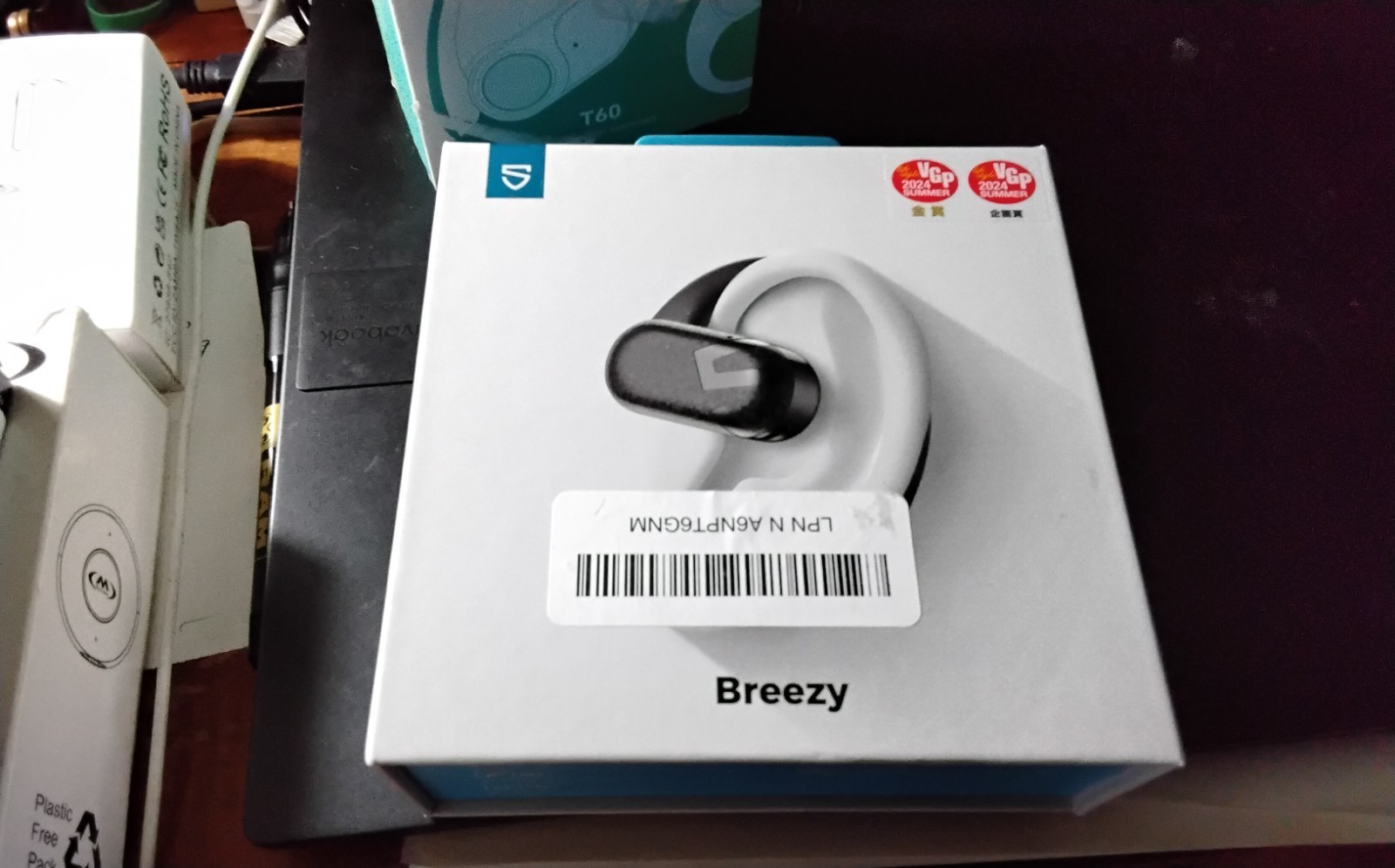 SoundPEATS Breezy Open-Ear Wireless Bluetooth Headphones. Adjustable Ear Hooks o