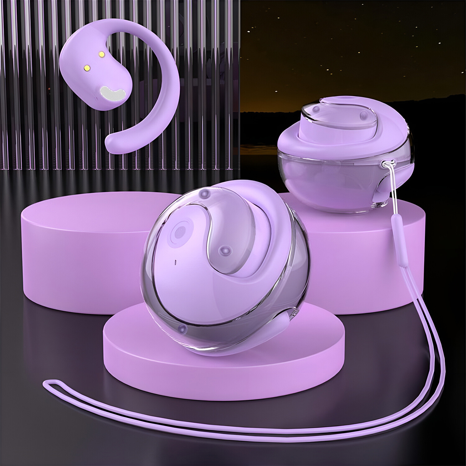 OWS Bluetooth 5.4 Open Earphones Sport Wireless Headphones Ball Ear Hook Headset