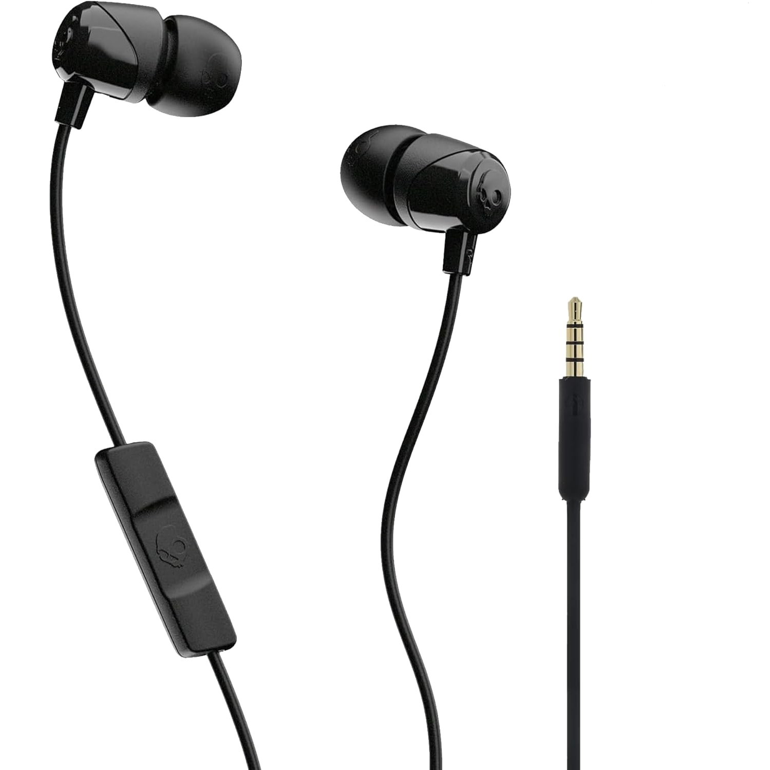Comfortable Jib Earbuds – 3.5mm Plug, In-Line Control for Travel – Black