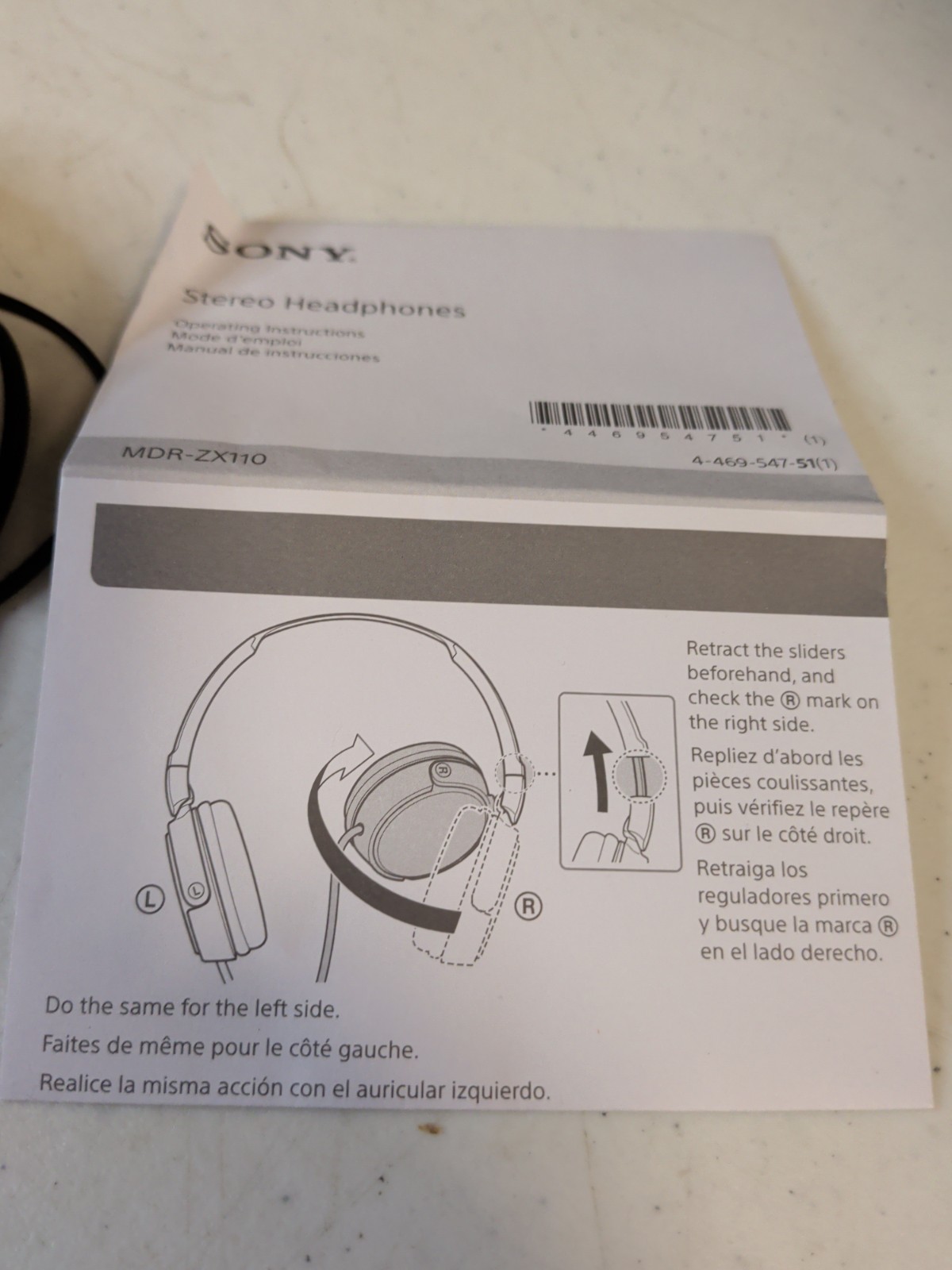 Sony MDR-ZX110 Stereo Monitor Over-Head Headphones Black MDRZX110 New