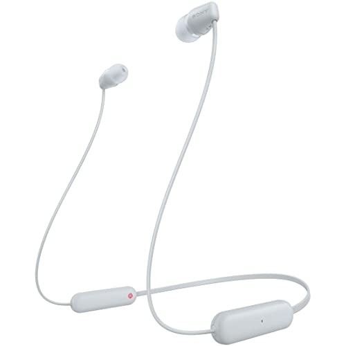 HiaSony Wireless Earphones WI-C100: Bluetooth compatible/25 hours stamina White