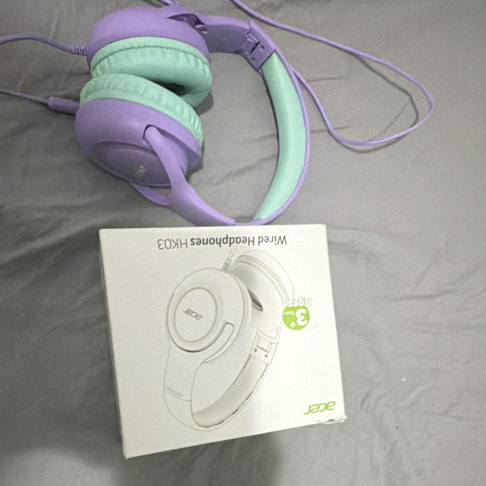 Acer HK03 Wired On-Ear Headphones 3.5mm Foldable Stereo Purple/Green