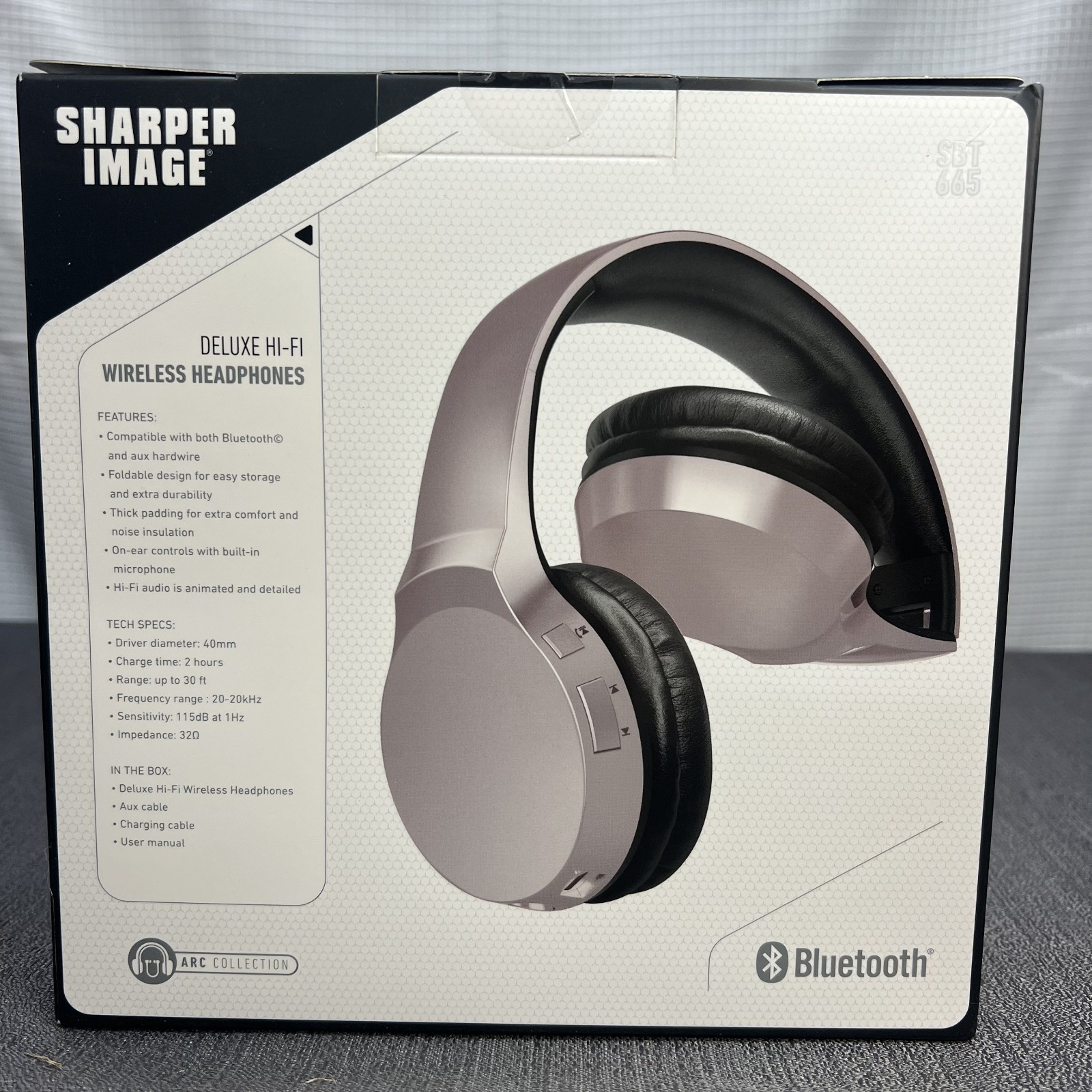 New Sharper Image SBT665 Deluxe Hi-Fi Wireless Bluetooth Headphones 2018