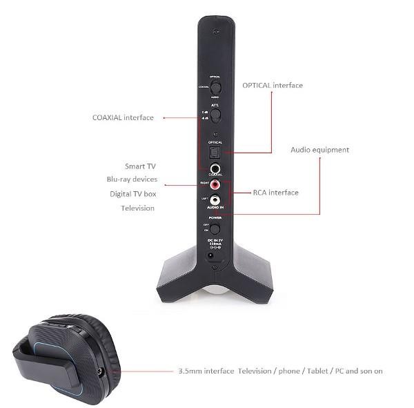 Artiste D1 2.4G HiFi Stereo Wireless Digital Headphones watching TV listen music