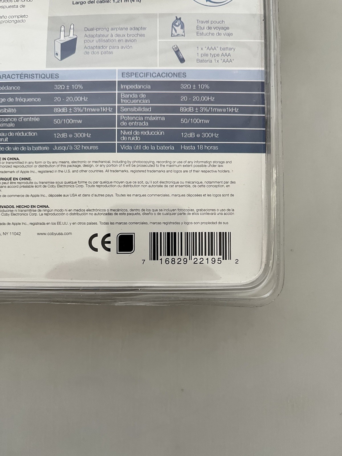 Coby CV195 Headband Headphones – Black – NEW SEALED