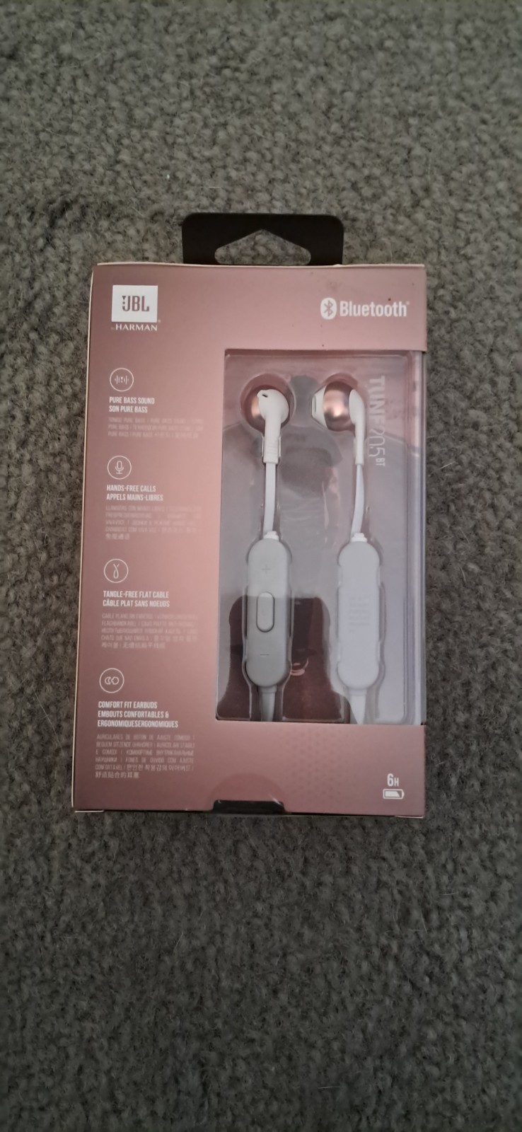 JBL Harman Tune 205 BT Pure Bass Zero Cables Headphones Bluetooth