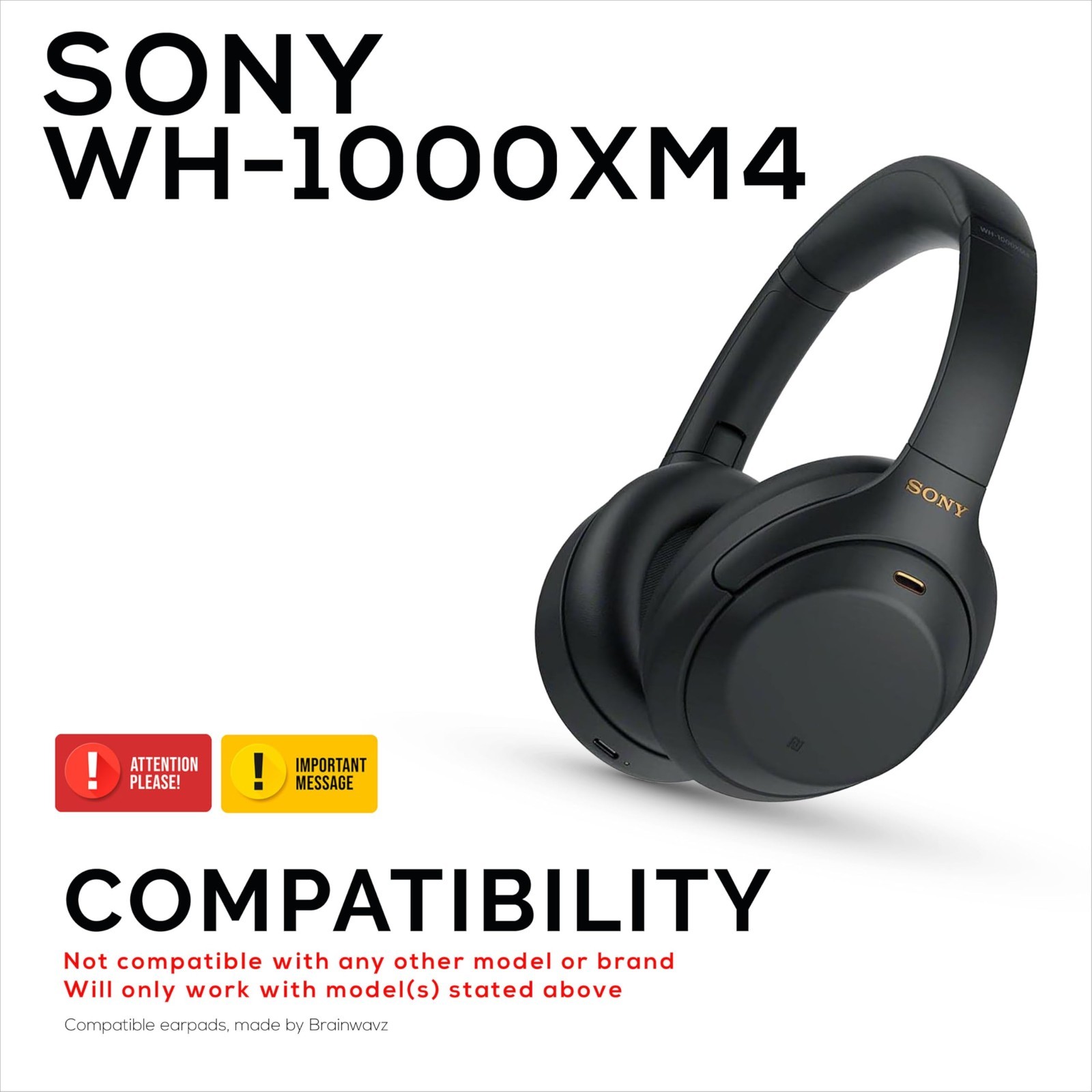 Soft Sheepskin Earpads for Sony WH-1000XM4 Headphones, Memory Foam Cushions, Dur
