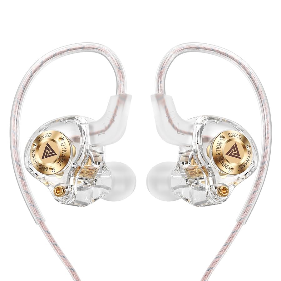 Wired Gaming IEM Earphones HiFi Bass In Ear Monitor 11mm Dynamic Driver White