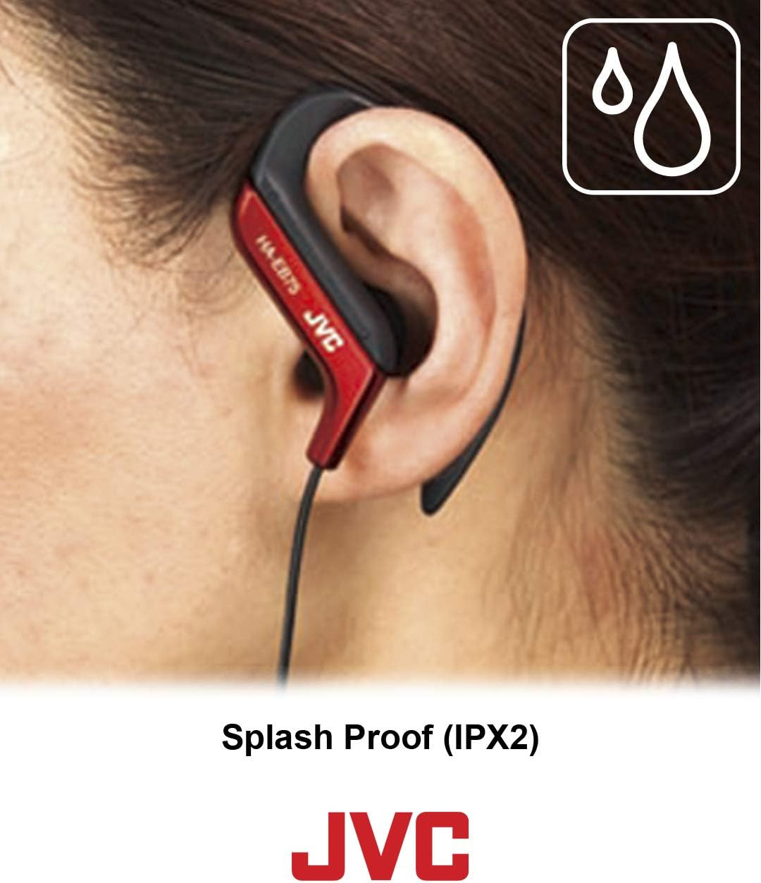 JVC HAEB75B Sports Clip Headphone (Black) | 3.5 Mm Jack, Adjustable Fit, Water R