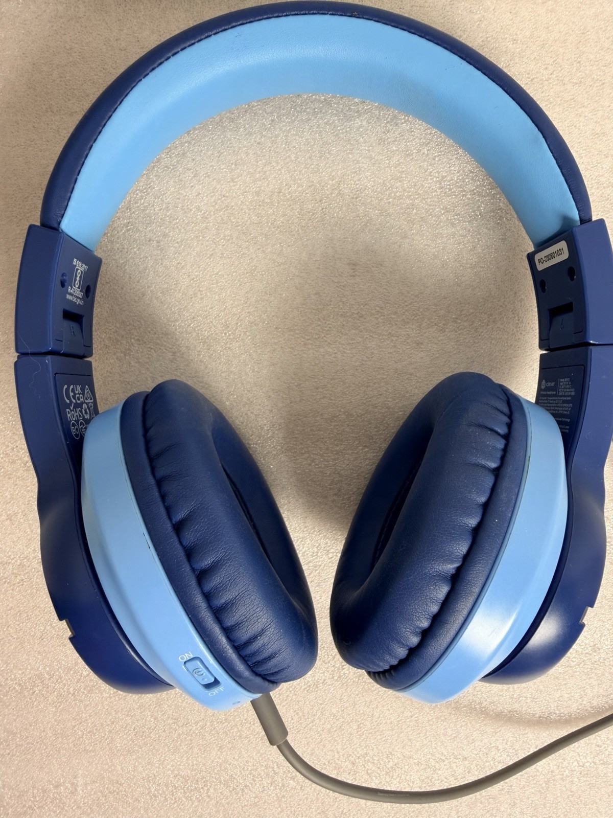 iClever BTH12 Kids Blue Wired Headphones, Over The Ear, With Audio Cord