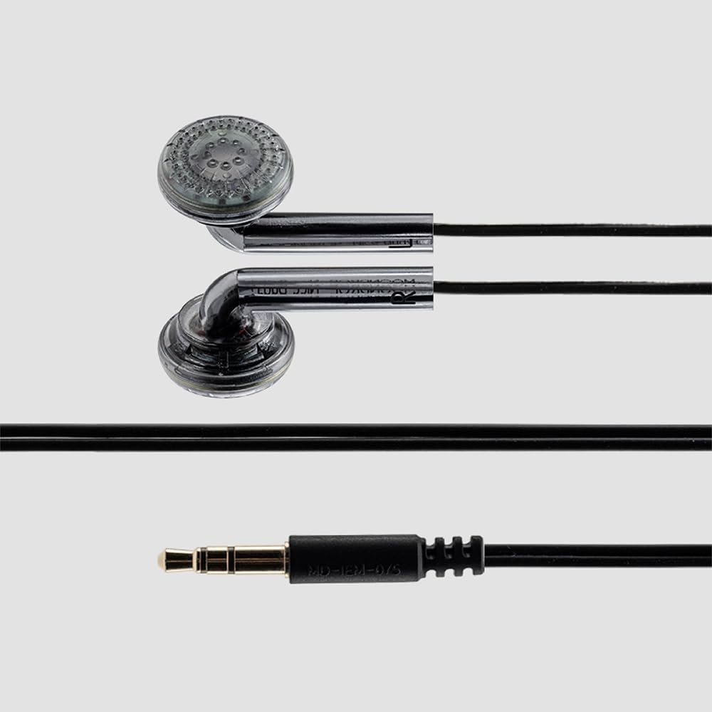 Nice Buds Flat-Headed Earbuds Black Transparent No Mic 15.4mm Dynamic Driver …