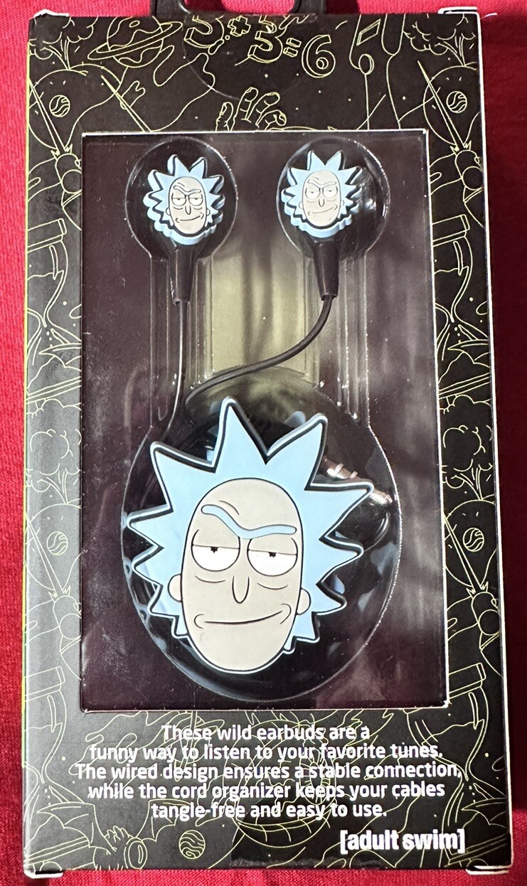 Adult Swim *Rick & Morty* Earbuds & Cord Organizer – you know you want it