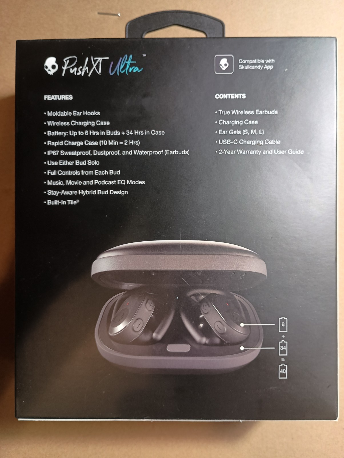 Skullcandy Push Ultra True Wireless Sport Earbuds Headphones Bluetooth S2BDW
