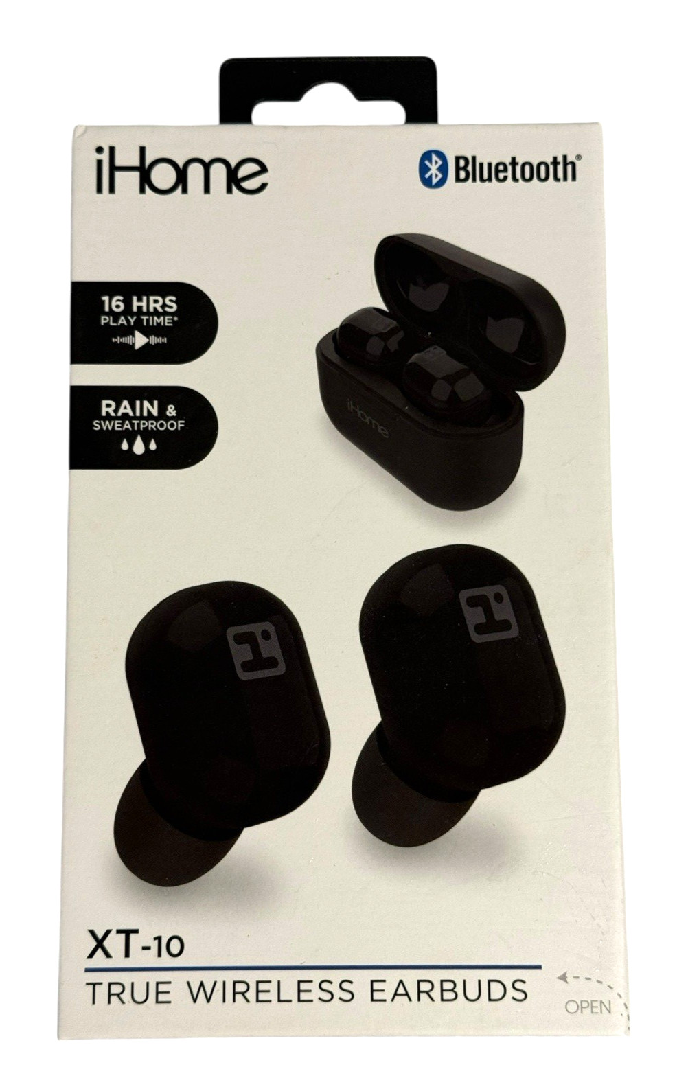 iHOME HM-AU-BE-213-BK lHome BT True Wireless Earbuds, XT-10 Black + Charge Case