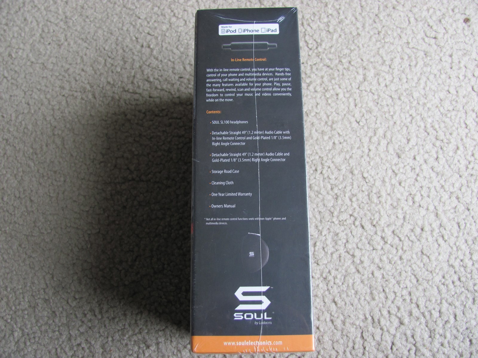 Brand New SOUL by Ludacris SL100 Ultra Dynamic On-Ear Headphones Black/Red