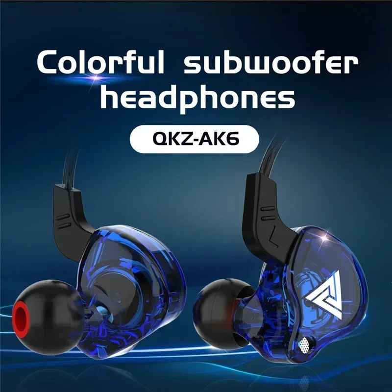 QKZ AK6 Wired In-Ear Earphones 3.5mm HiFi Bass Stereo Headset Mic
