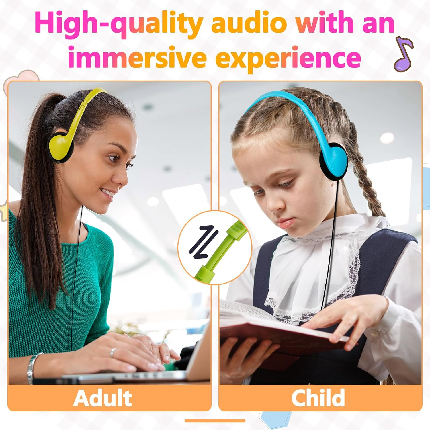 12 Pack USB C Headphones Bulk for Classroom School Kids,Wired | USB Type C Headp