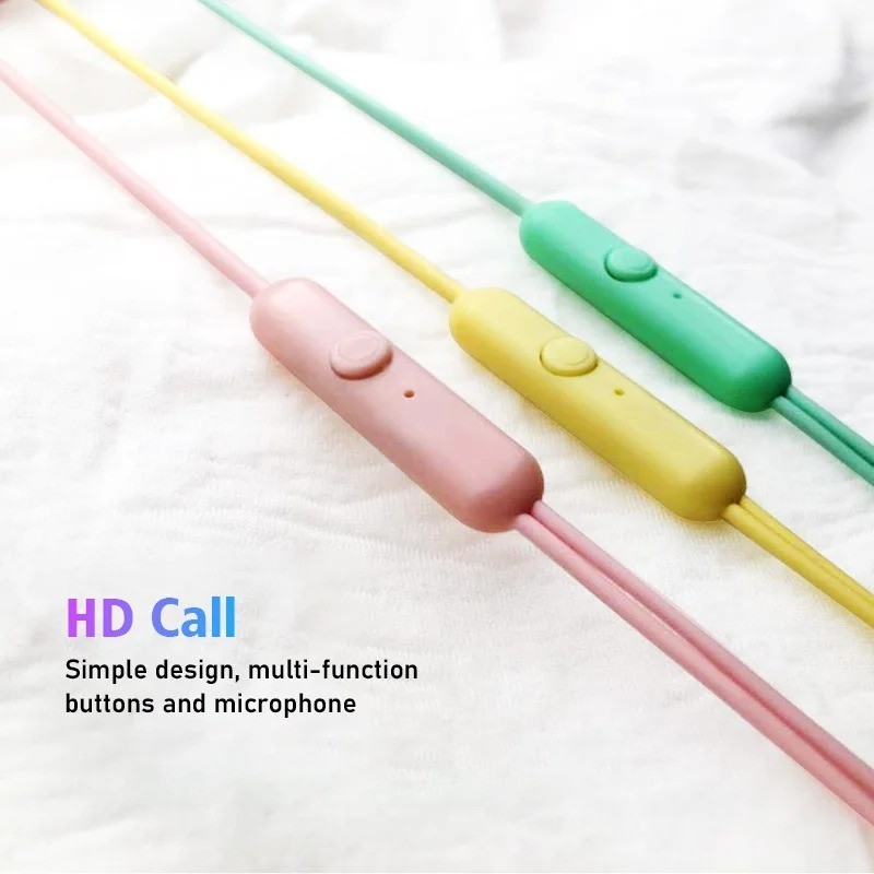 1Pc 3.5mm Wired Earphones with Mic, In-Ear Bass Headphones for All Phones