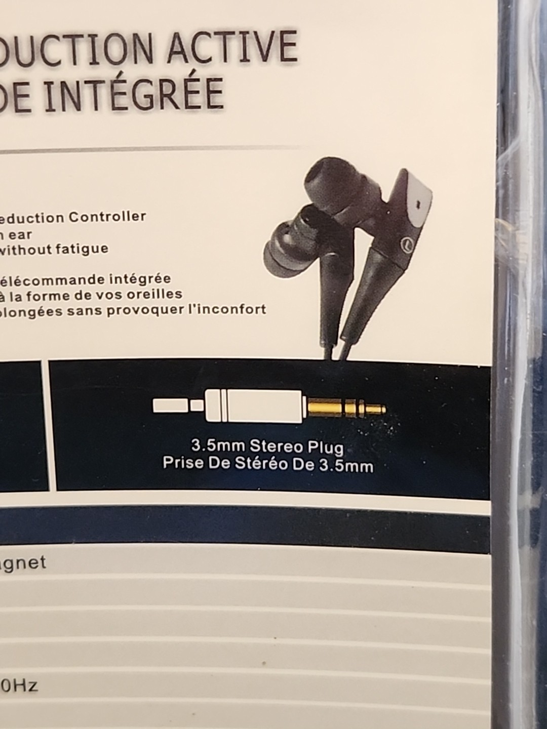 Noise Reduction Earphones & Controller/ Airplane Plug NIB