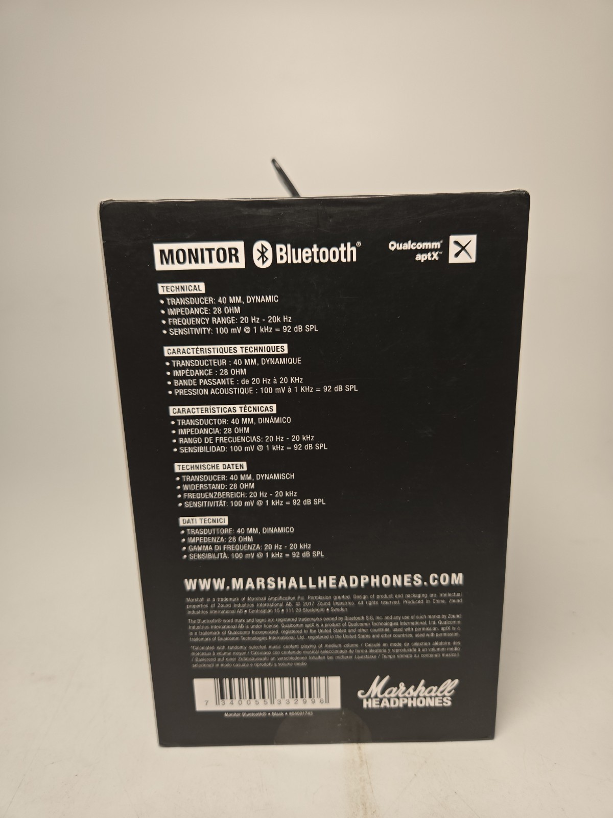 Marshall Monitor Bluetooth Wireless Headphones – Black