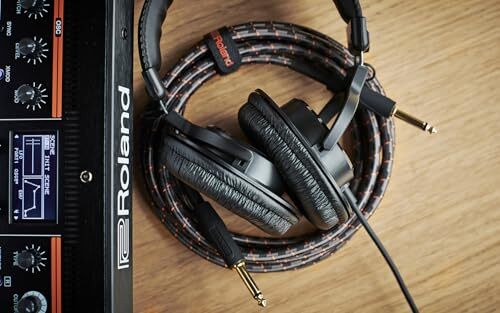Roland RH-200 Stereo Monitor Headphones Black Coiled Cable – Clear Accurate and