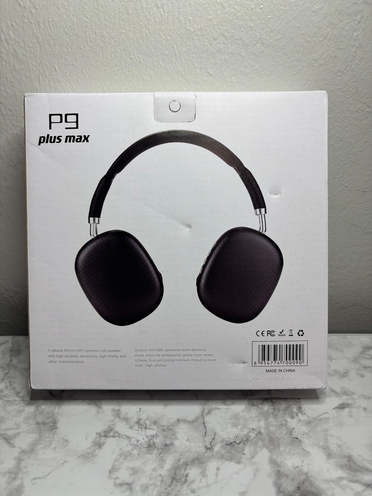 P9 Plus Max Over-Ear Headband Double Ear-Cup Headphones Black New In The Box