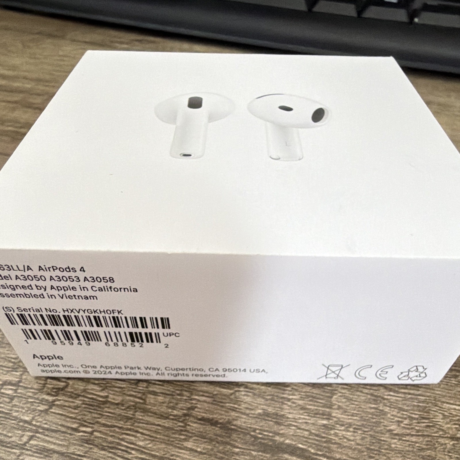 BOX ONLY—Apple AirPods 4 Empty Box/Packaging Only White Bluetooth In-Ear Earbud