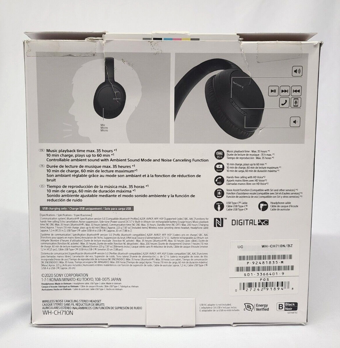 Sony WH-CH710N Wireless Noise Cancelling Stereo Headset