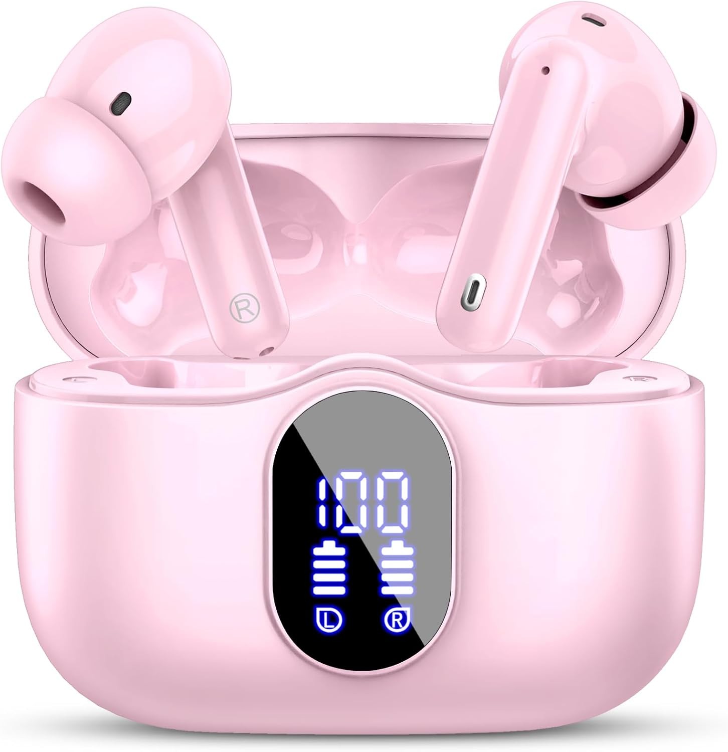 Wireless Earbuds, Bluetooth 5.4 Headphones Bass Stereo, Ear Buds with Noise Canc