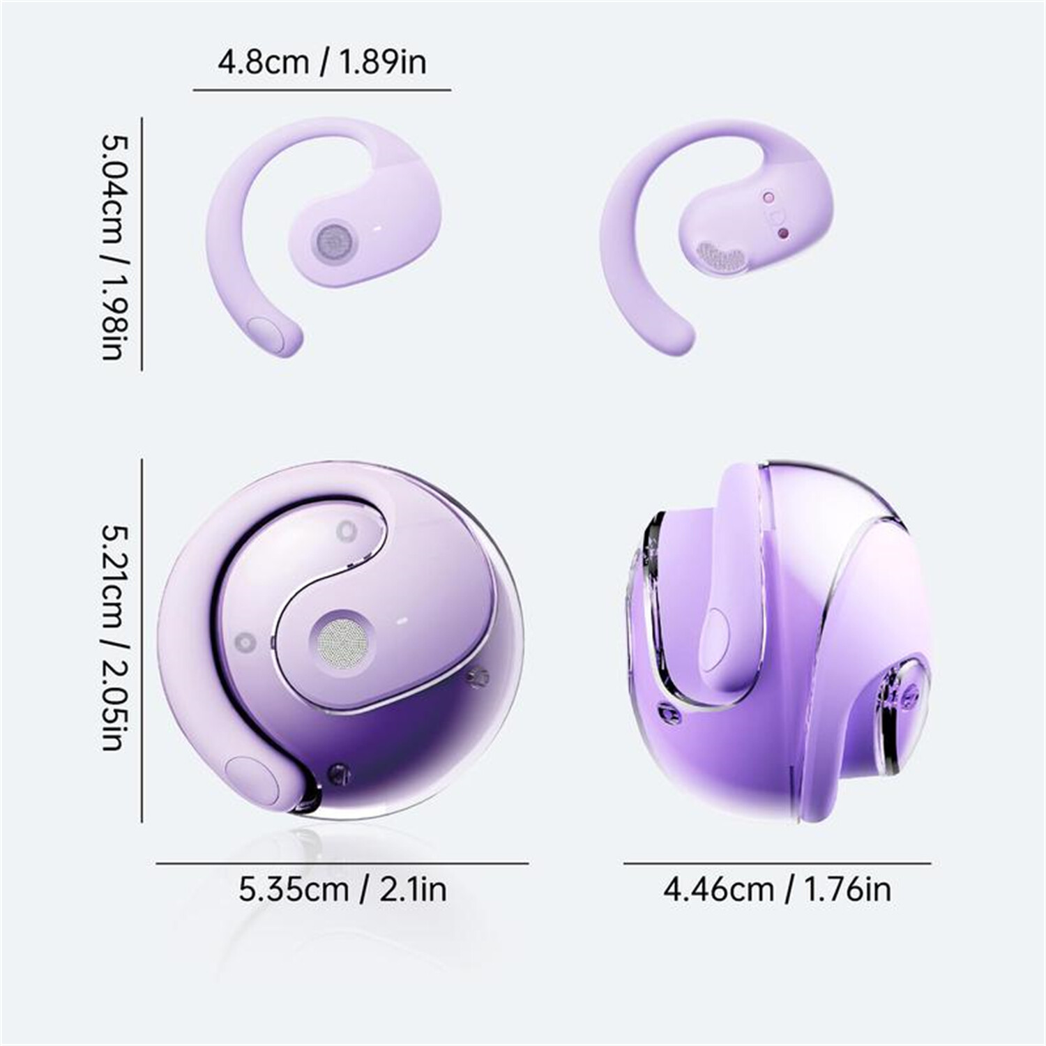 OWS Bluetooth 5.4 Open Earphones Sport Wireless Headphones Ball Ear Hook Headset