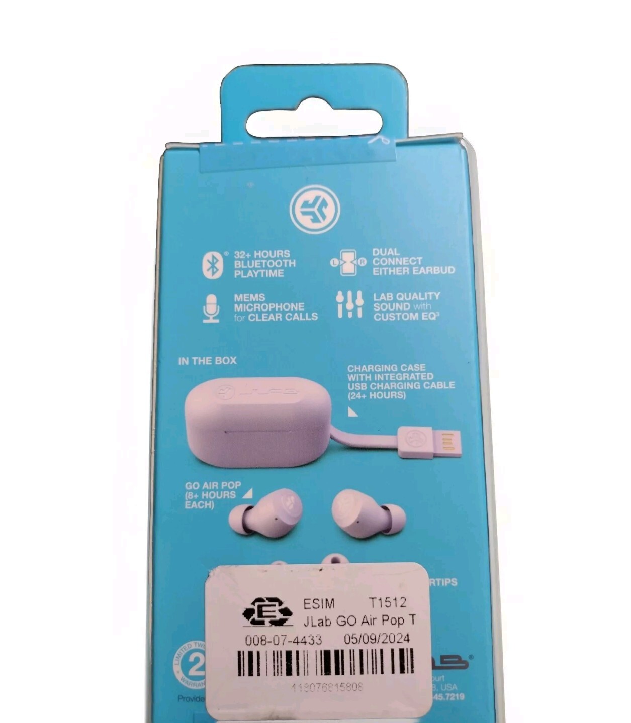 JLab GO Air POP True Wireless In-Ear Headphones – LILAC (EBGAIRPOPRLLC124)