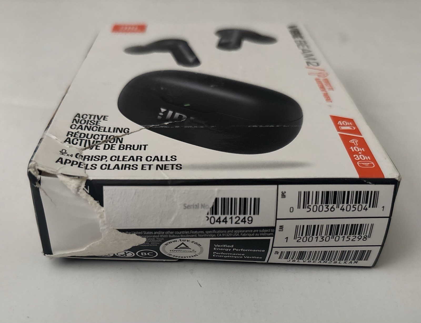 JBL Vibe Beam 2 – True Wireless Noise Cancelling Earbuds – Damage Box