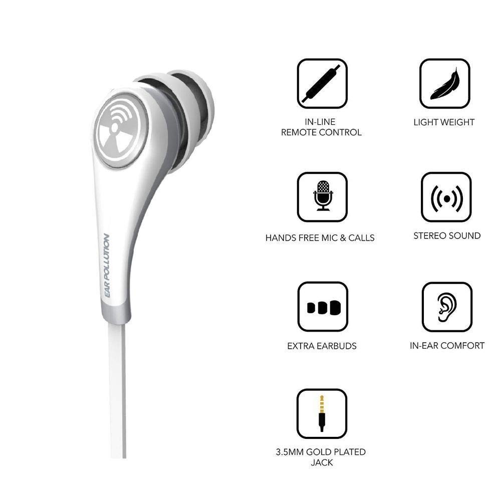 iFrogz IFPZMB-WH0 Ear Pollution Plugz, Earbuds for Mobile Devices, White