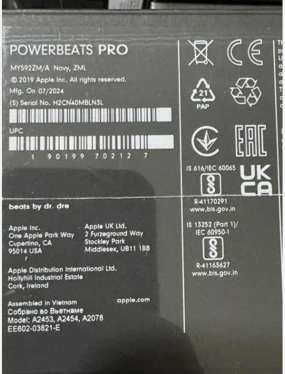 Beats by Dr. Dre Powerbeats Pro Wireless Bluetooth Earbuds Headphones Black