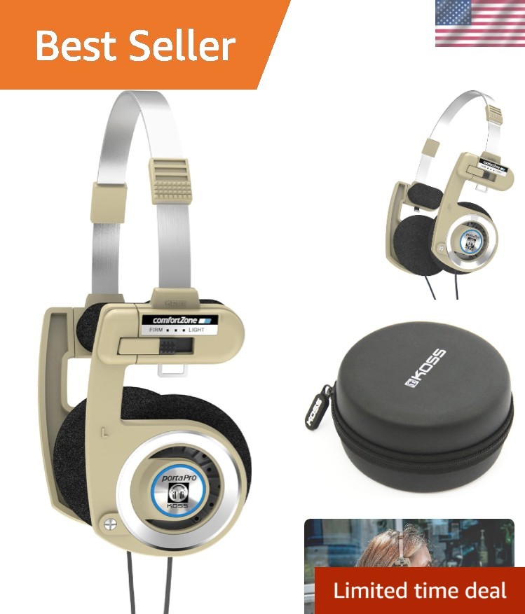 Classic Porta Pro On-Ear Headphones with In-Line Microphone & Volume Control