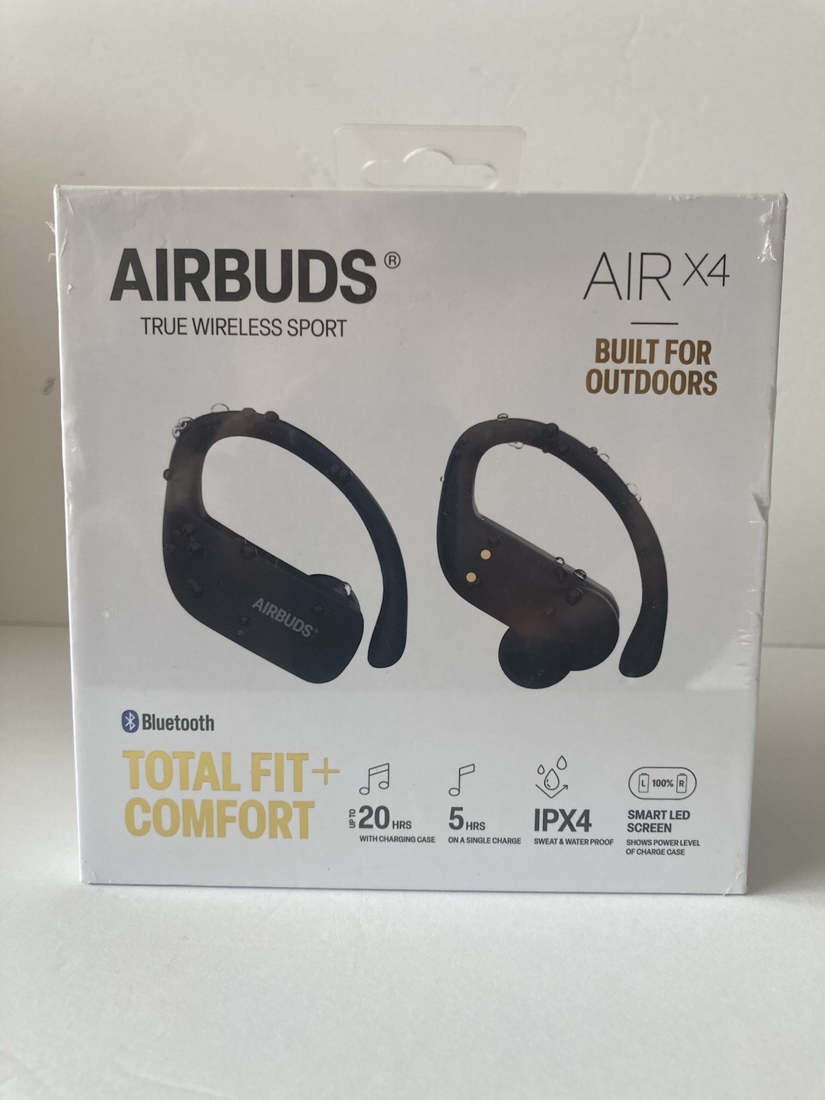 True Wireless Sport Athletic Bluetooth Airbuds Water Resistant 4x Air Earbuds