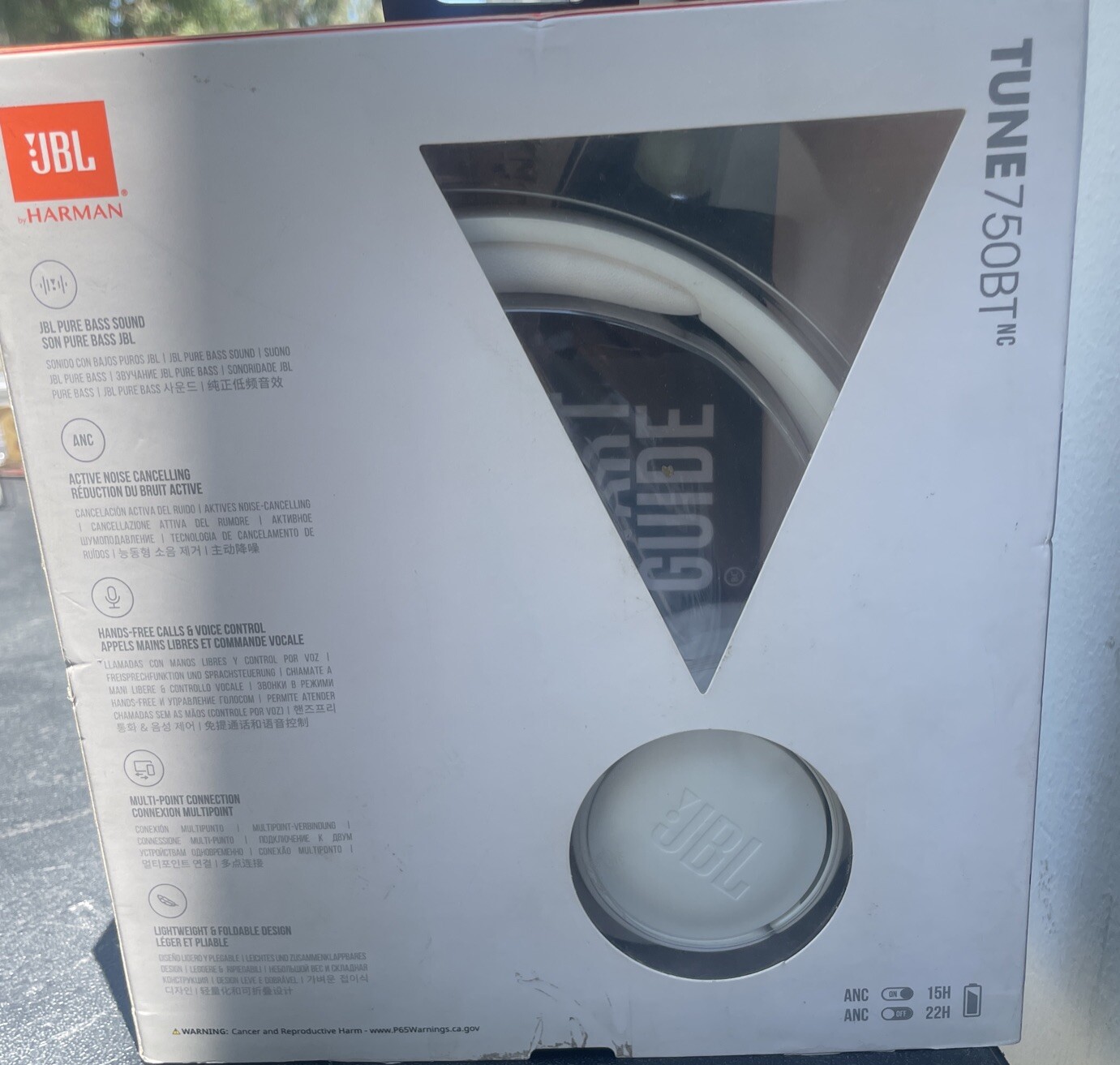 JBL TUNE 750BTNC Bluetooth Headphones – White