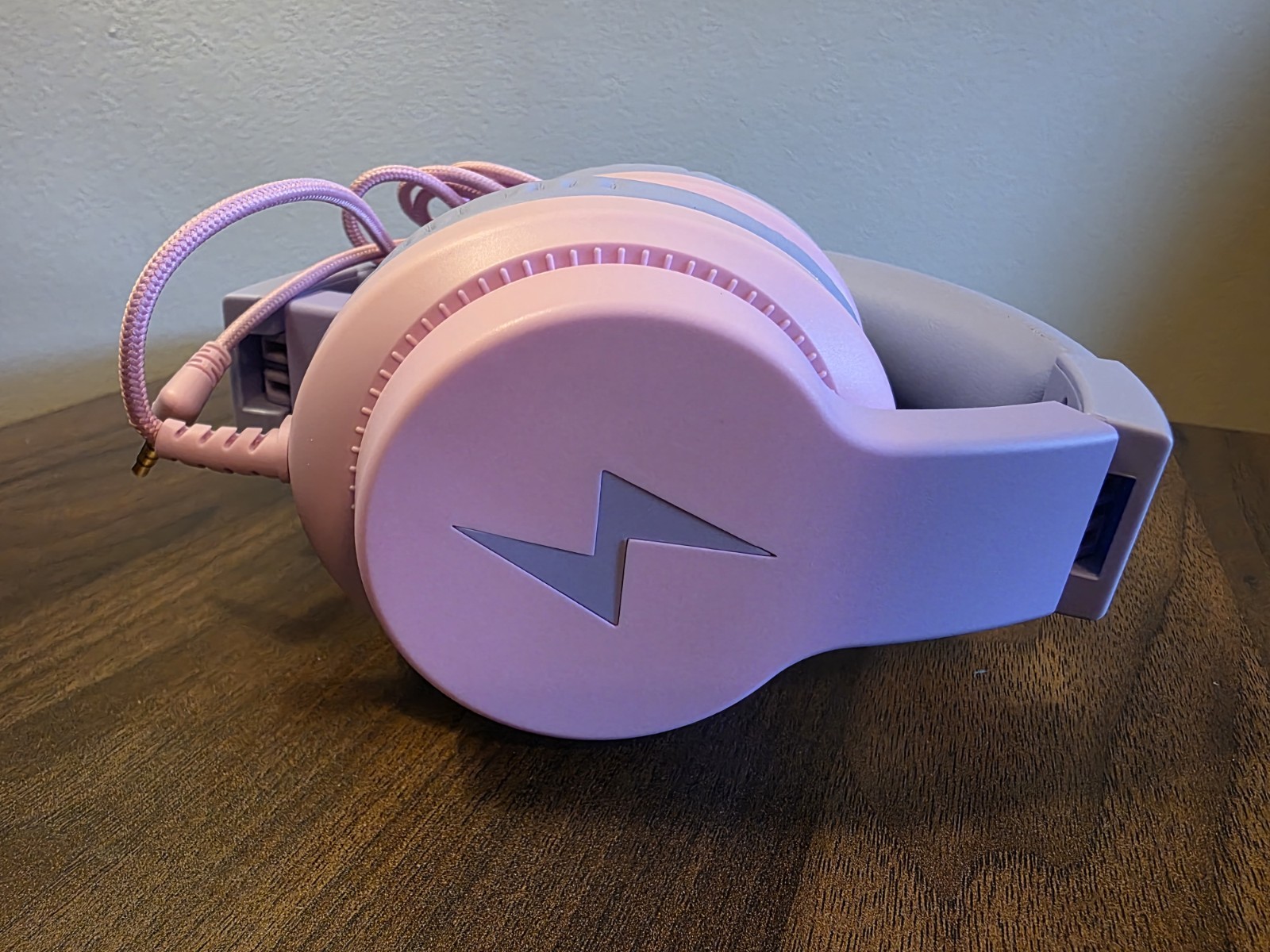 Candy Bila Wired Headphones Pink & Gray 3.5mm Jack Headband Over-Ear