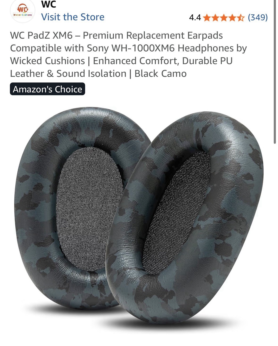 CUSTOM SONY WH-1000xm6 Carbon Fiber Blue & Wicked Cushions + Brainwavz Earcups