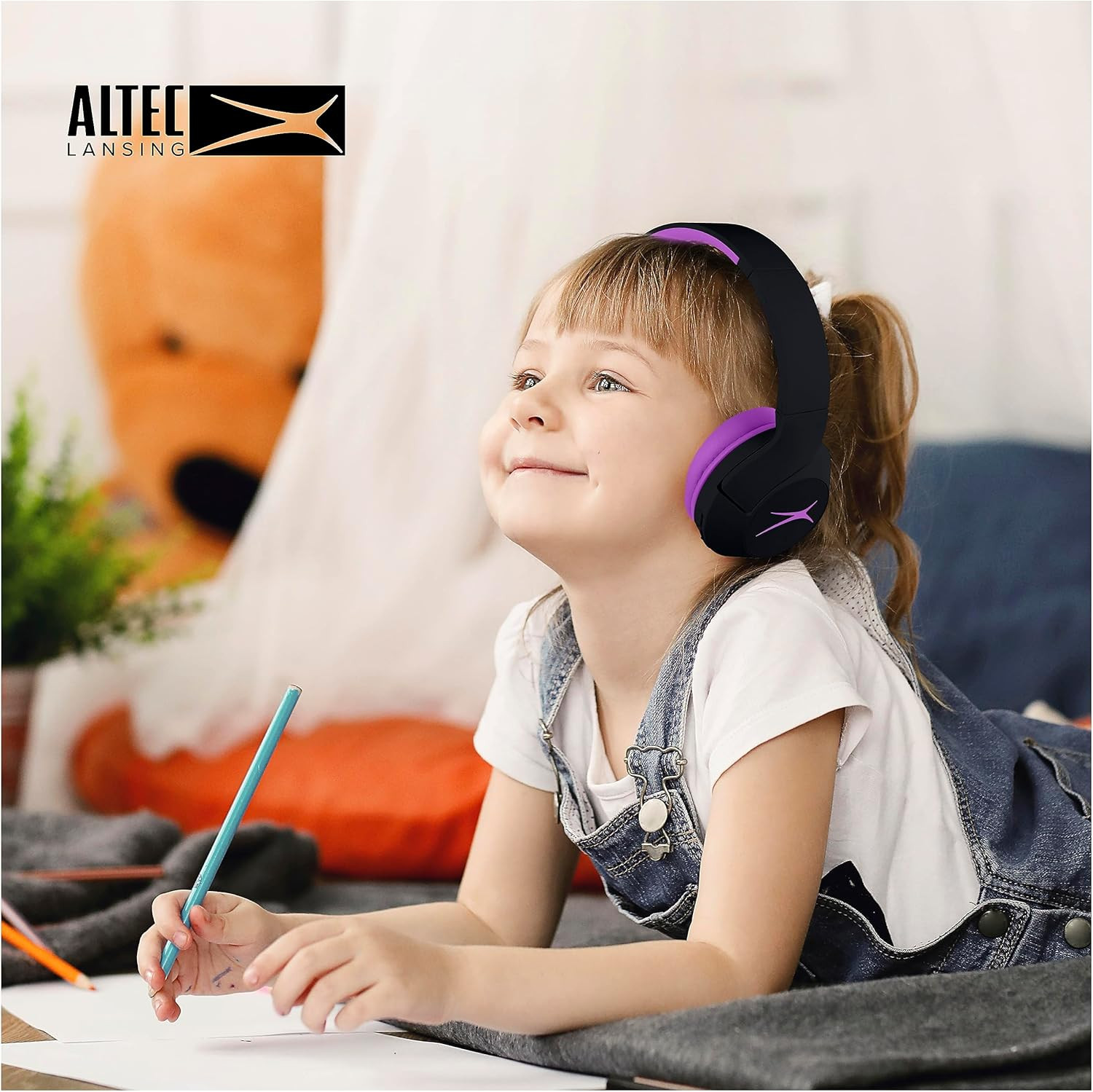 Kid Safe Noise Cancelling Wireless Headphones 15H Battery, 85Db Volume Limit, Fo