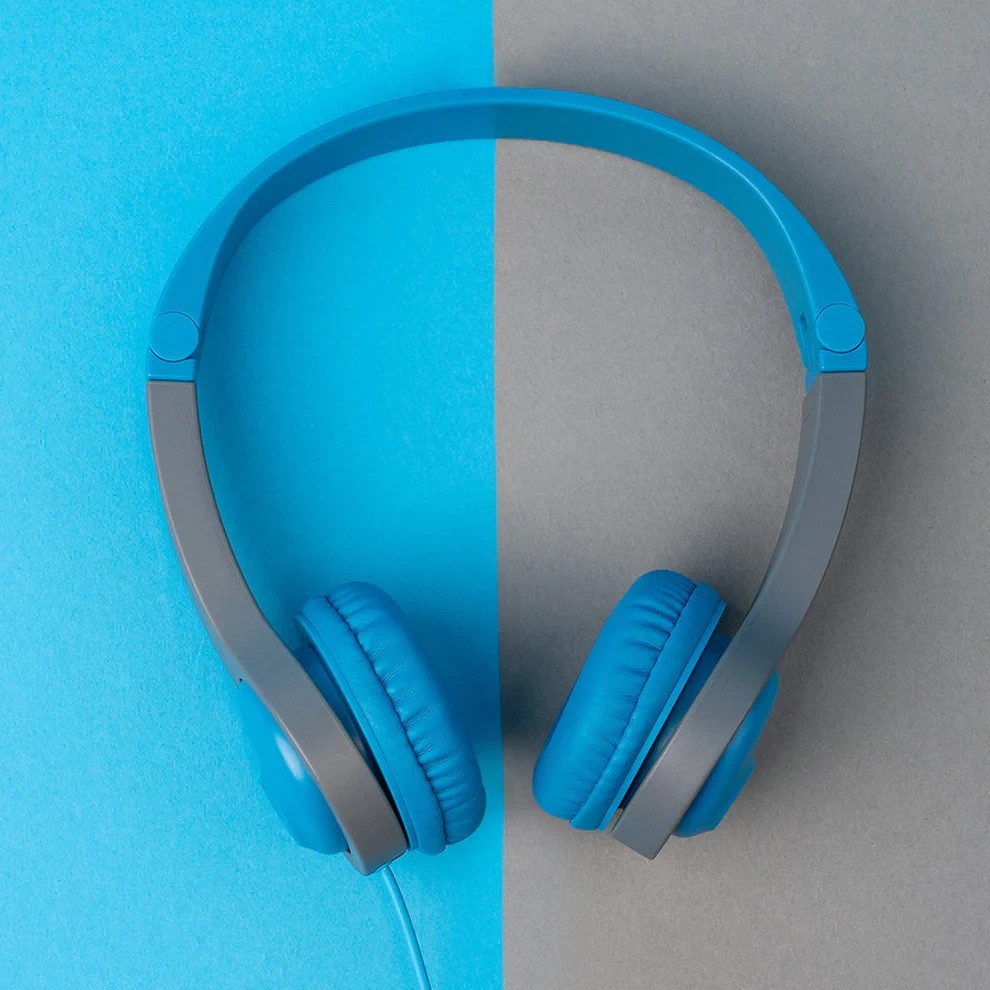 JLab JBuddies Folding Kids Wired Headphones Gen 2 Toddler Blue/Gray New Sealed