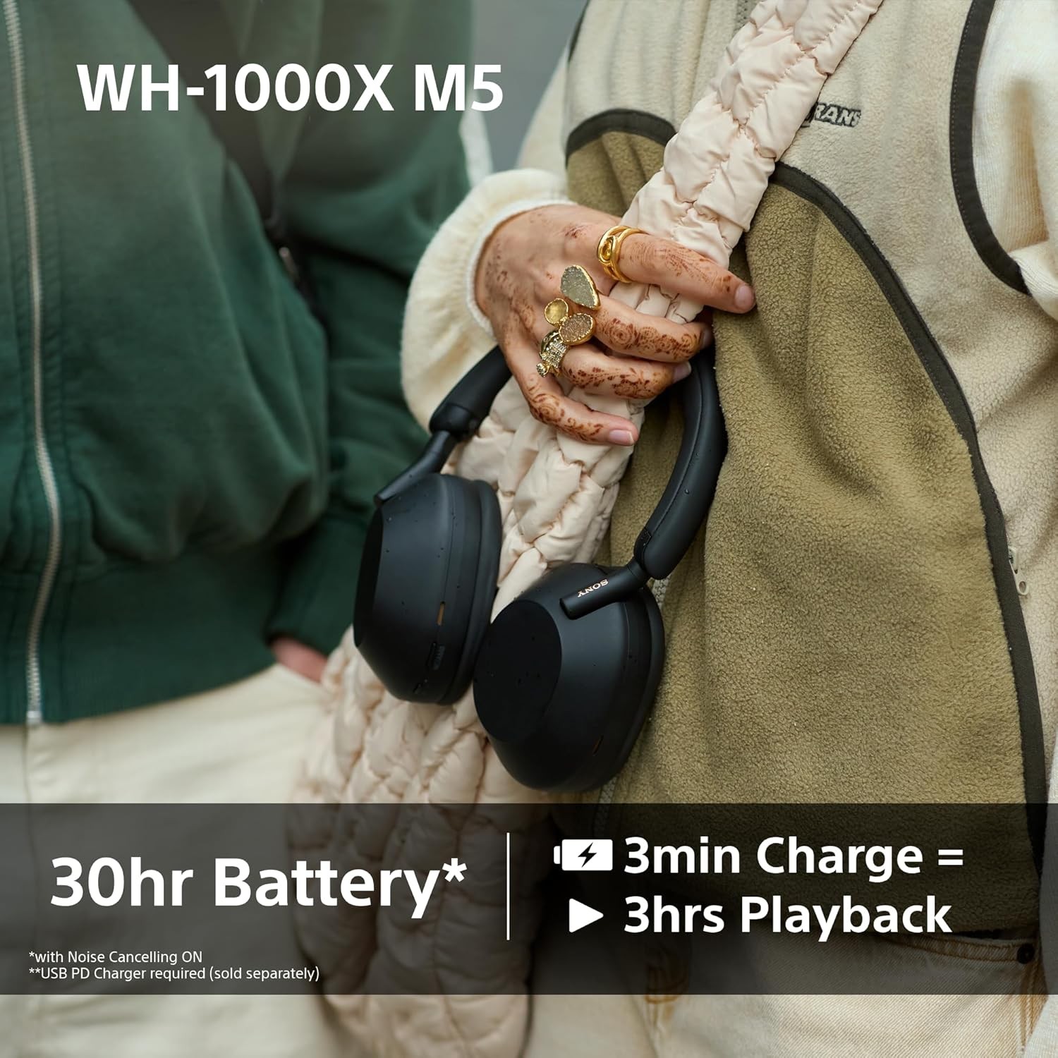 Sony WH-1000XM5 Hard Case Premium Noise Cancelling Wireless Over-Ear Headphones,