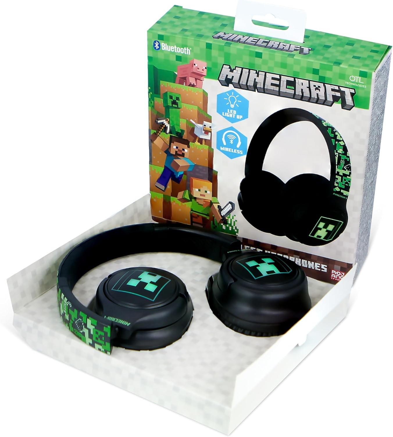 OTL Technologies MC1241 Minecraft Wireless Headphones with LED Light Up Feature