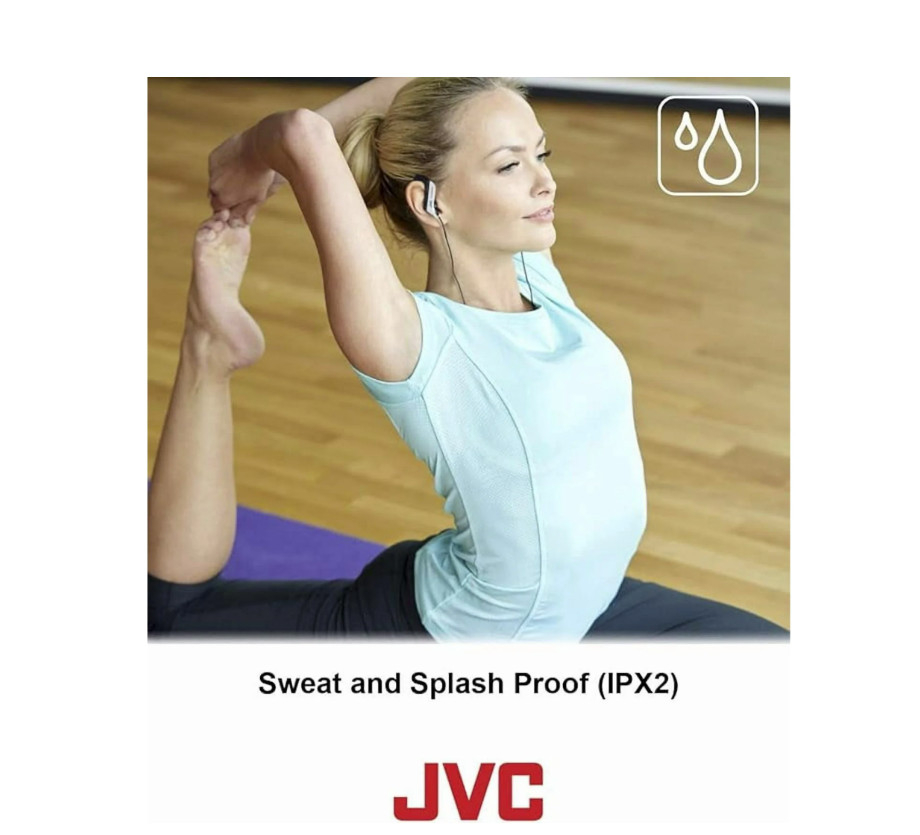 JVC HAEB75B Sports Clip Headphones Black Wired Splash Proof
