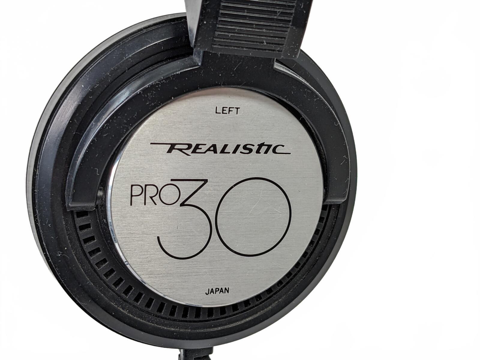 Realistic Pro 30 Orthodynamic Stereophone Headphones 1982 Japan Planar Magnetic