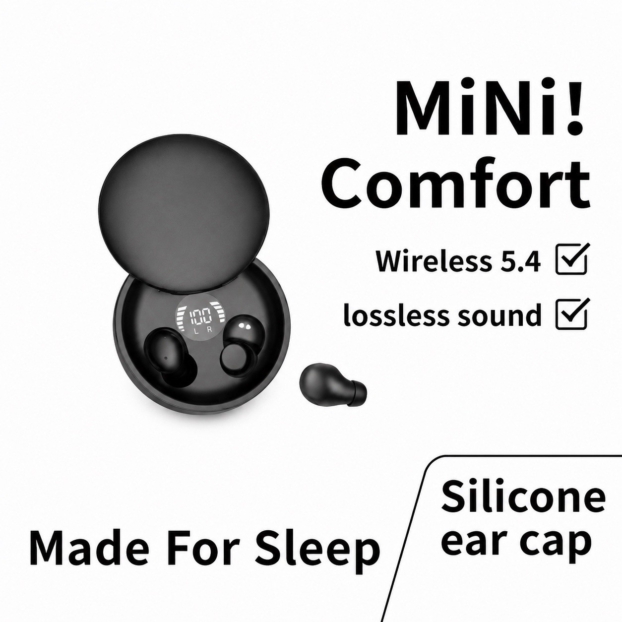 SK26 Bluetooth In-Ear Earbuds, Touch Control, Lightweight, Wireless Headphones