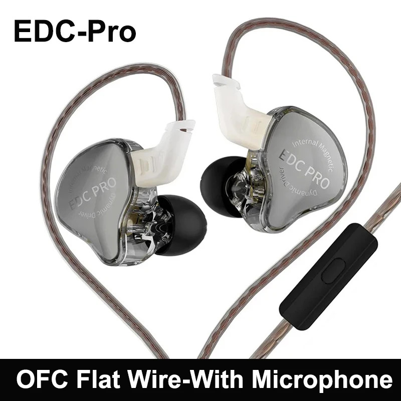 KZ EDC Pro HiFi In-Ear Wired Earphones Dynamic Driver IEM Bass Headphones 3.5mm
